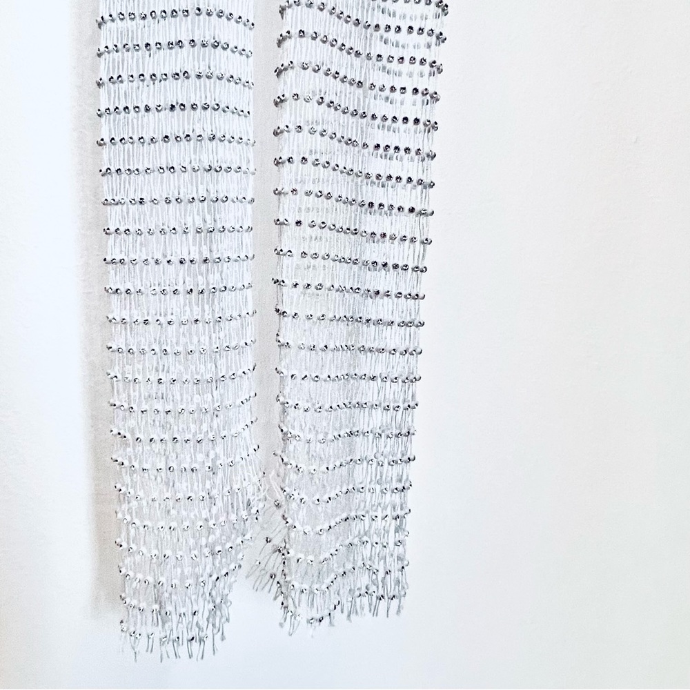 White Rhinestone Fishnet Tights / Stockings - Picture 6 of 7